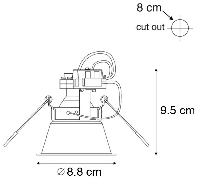 Zestaw 6 nowoczesnych reflektorów wpuszczanych czarnych, obrotowych i uchylnych - Alloy