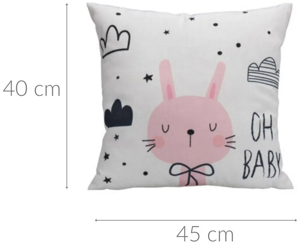 Poszewka na poduszki do pokoju dziecięcego RAWR, 45 x 40 cm