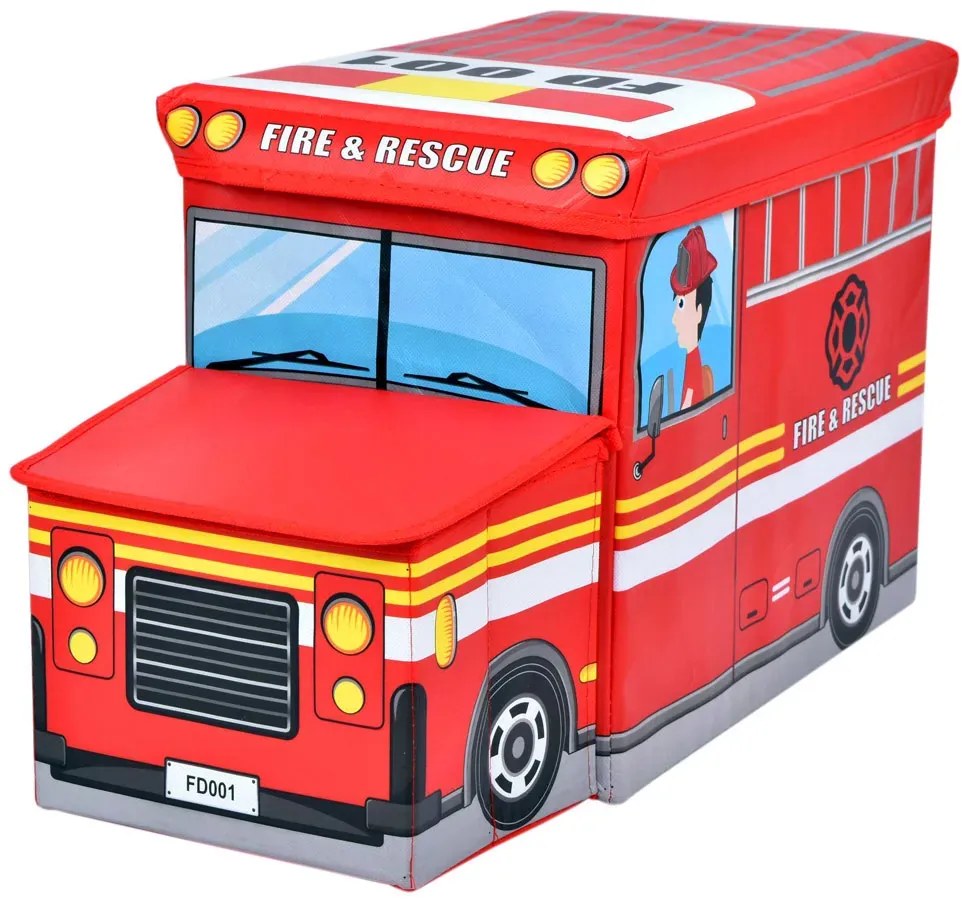 Czerwone składane pudełko na zabawki straż pożarna Biały połysk Z3-P02