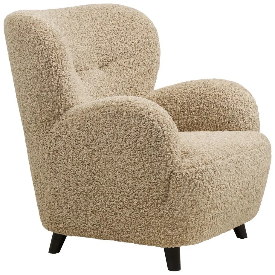 Jasnobrązowy fotel z materiału bouclé Lunaro – House Nordic