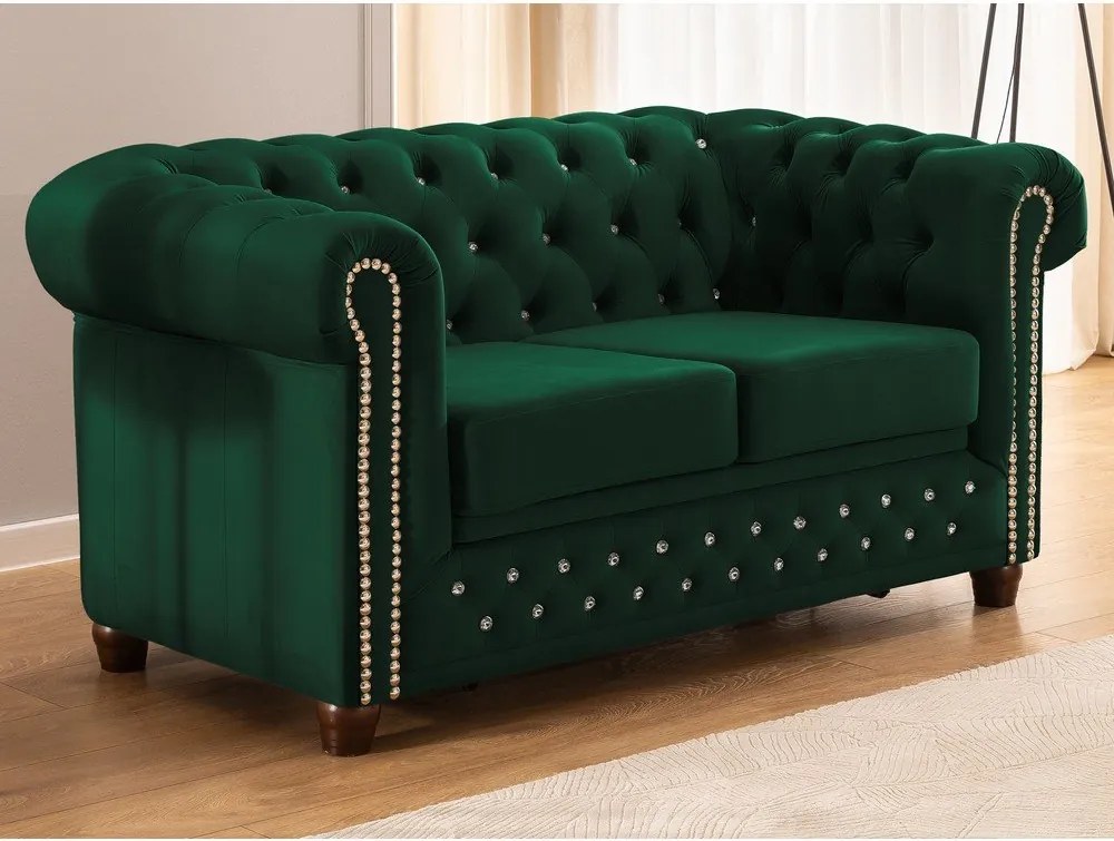 Zielona aksamitna rozkładana sofa 148 cm York Blik – Ropez
