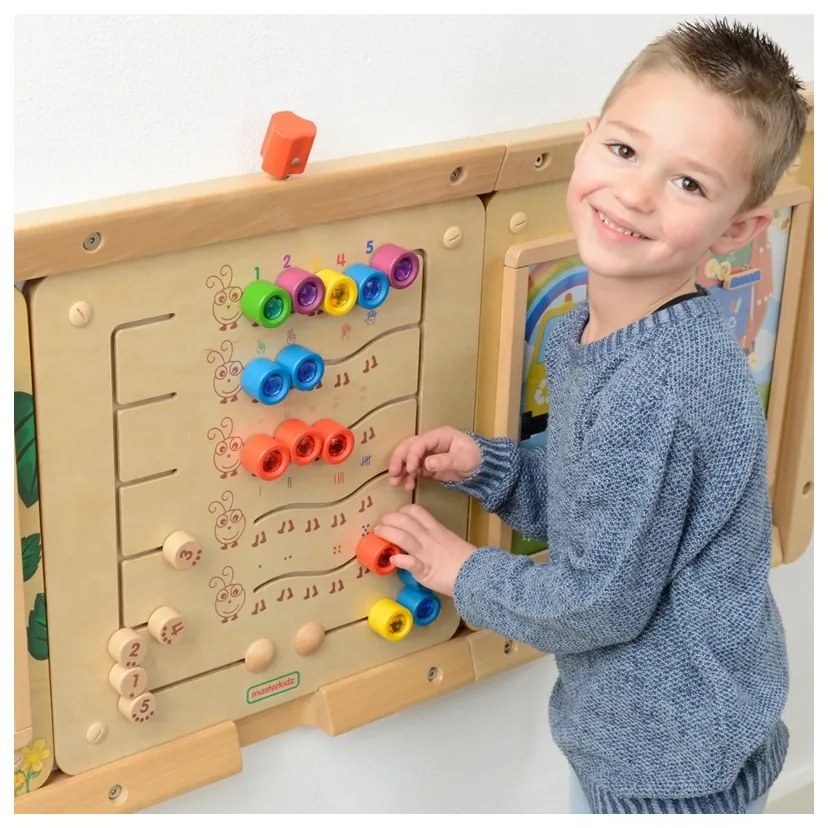 Masterkidz kolorowe gąsieniczki nauka liczb i ilości - tablica ścienna edukacyjna montessori