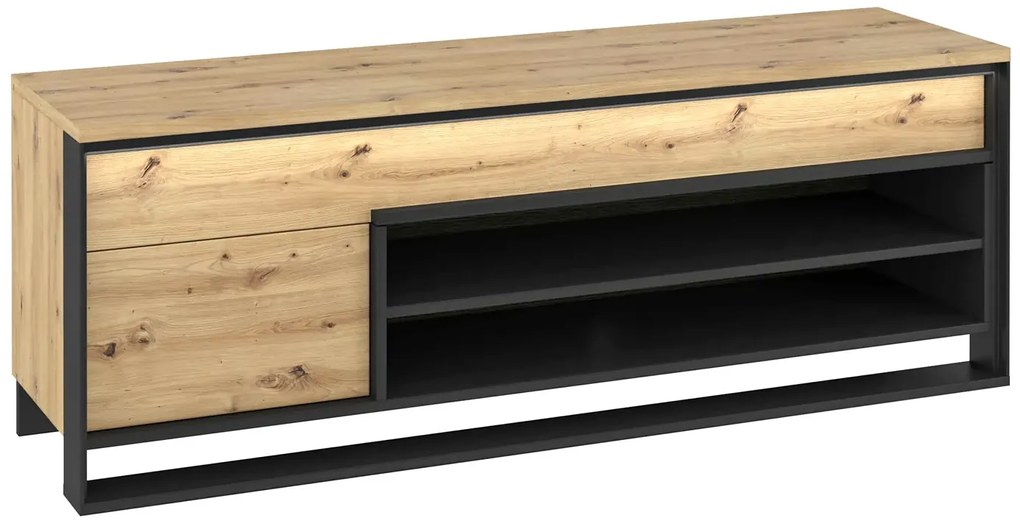 Loftowa szafka pod telewizor dąb artisan - QA B0-E00