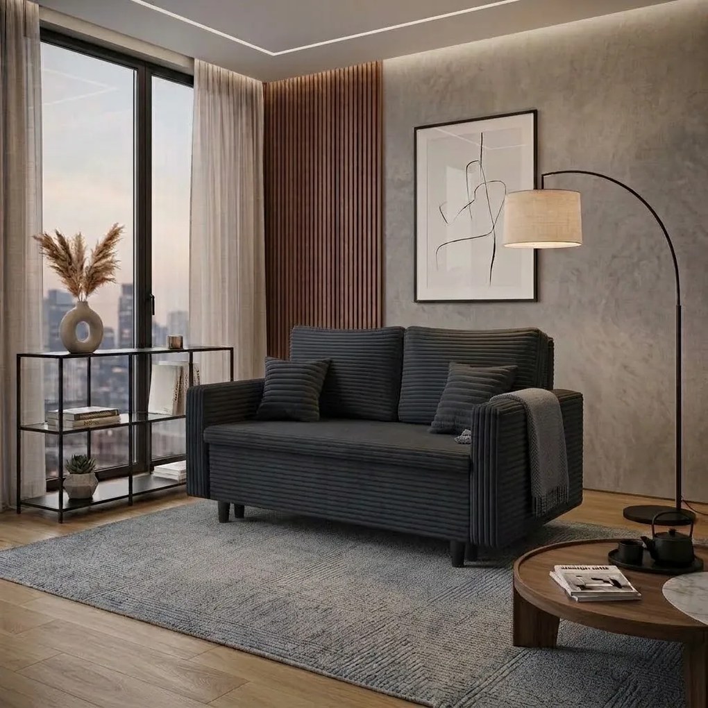 Sofa kanapa 2 os z funkcją spania LIVIA Czarny