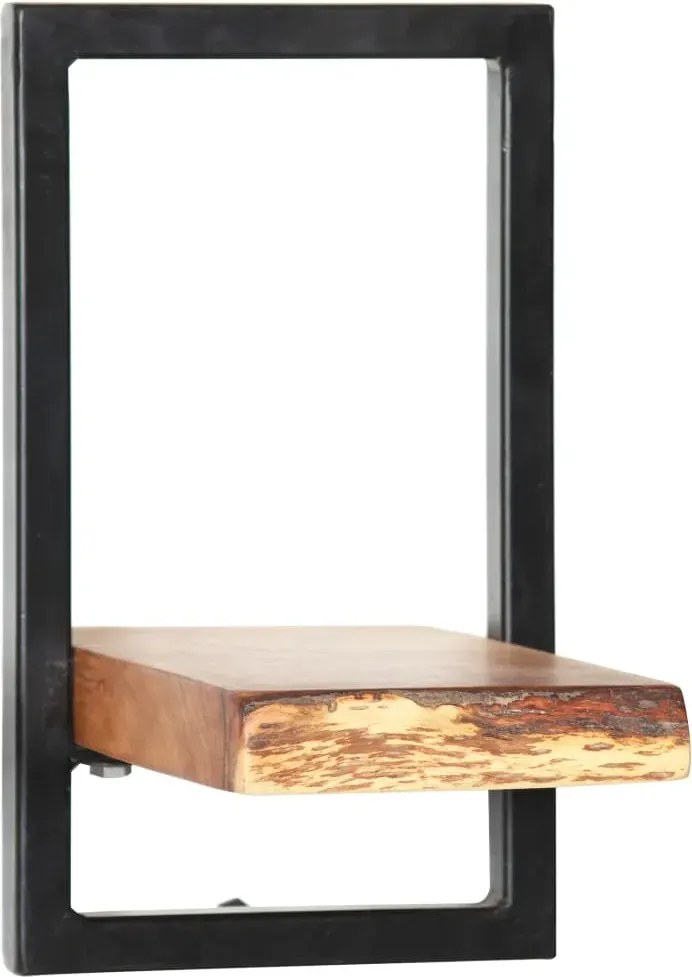 Brązowy zestaw drewnianych modułowych półek ściennych - Davero