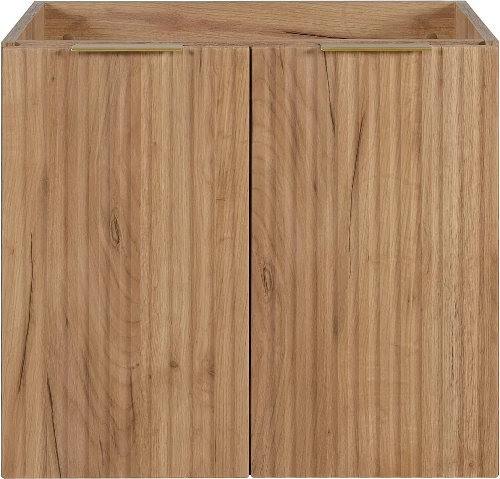 Szafka łazienkowa z drzwiami, Dąb Craft + złoty uchwyt, 60 x 57 x 46 cm