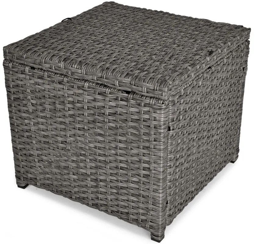 Zestaw mebli ogrodowych z narożnikiem i pufami Sztokholm Plus, grafitowy