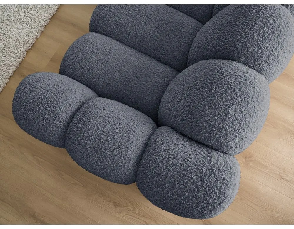 Ciemnoszara sofa z materiału bouclé 232 cm Hippolyte – Bobochic Paris