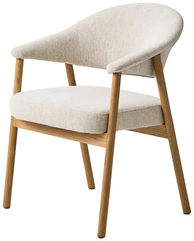 Kremowe krzesła z litego drewna dębowego z podłokietnikami zestaw 2 szt. Elk – Unique Furniture