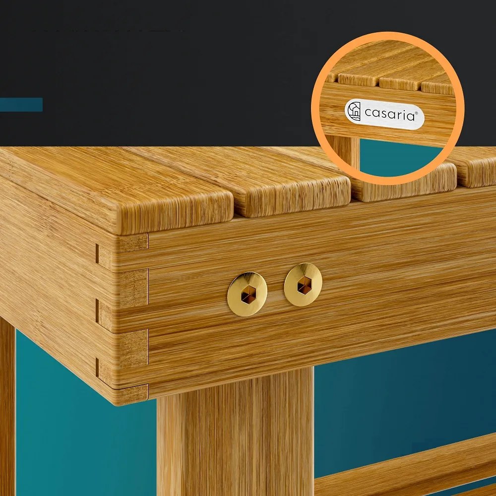 Ławka do przedpokoju z miejscem na buty NINA, 50x30x46cm, naturalny brąz Casaria