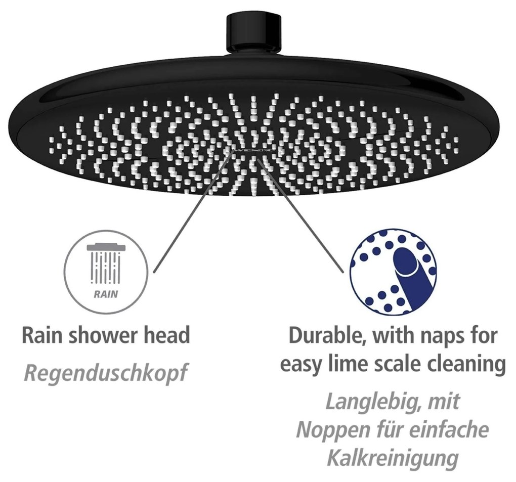 Deszczownica sufitowa oszczędzająca wodę, Ø 22,5 cm, WENKO