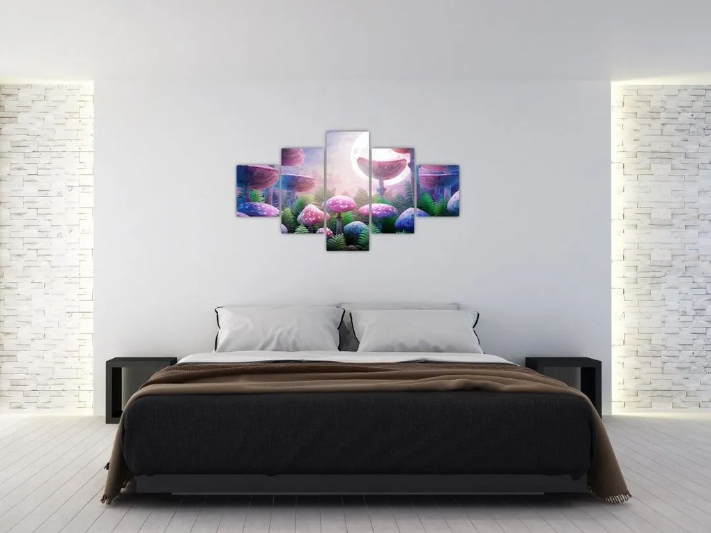 Obraz - Grzyby w pełni księżyca, grafika (125x70 cm)