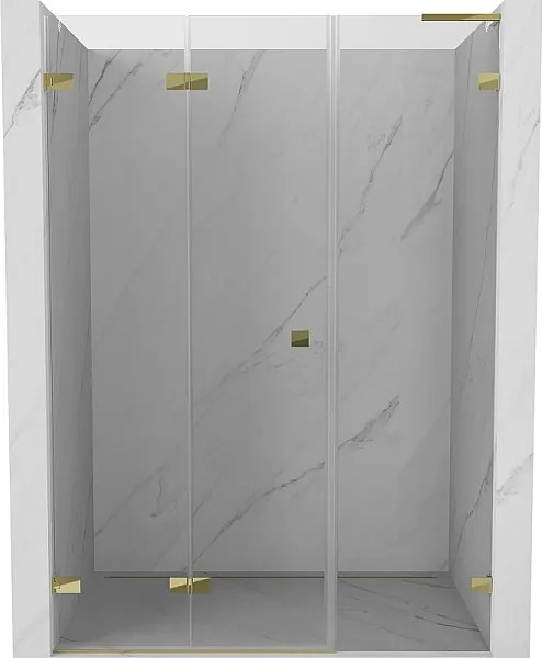 Mexen Lunar-F L drzwi prysznicowe składane lewe 115 cm, transparent, złote - 836SL-115-050-50-00-L