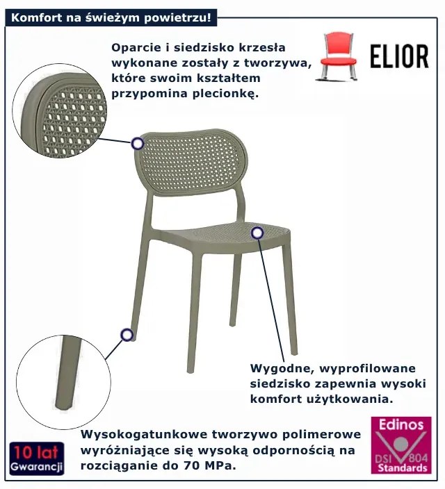 Zielone nowoczesne krzesło do ogrodu M8-L70