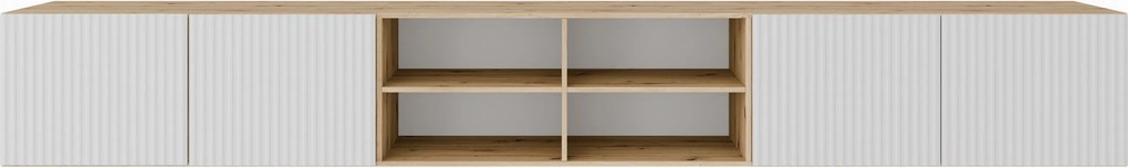 Szafka RTV wisząca VAREN 300 cm do Salonu pod Telewizor - Dąb artisan
