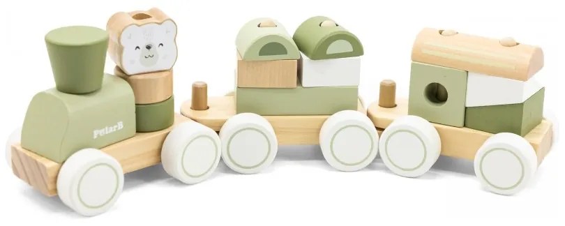 Viga polarb zielona kolejka pociąg z wagonikami klocki