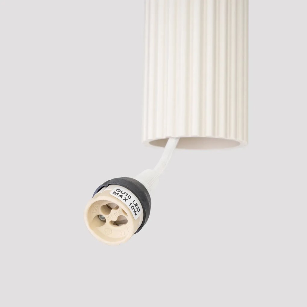 Lampa wisząca KARBON 3L beżowa ryflowana SOLLUX  LIGHTING