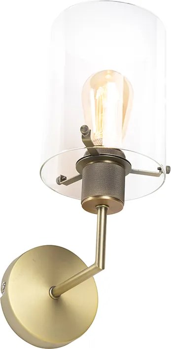 Nowoczesna lampa ścienna brązowa ze szkłem - Dome