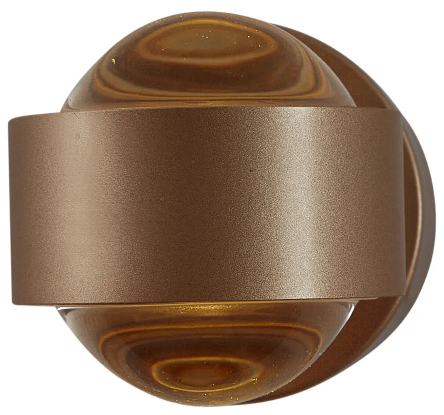 Designerski Kinkiet / Lampa scienna ciemny brąz z LED IP44 - LensDesignerski Oswietlenie wewnetrzne