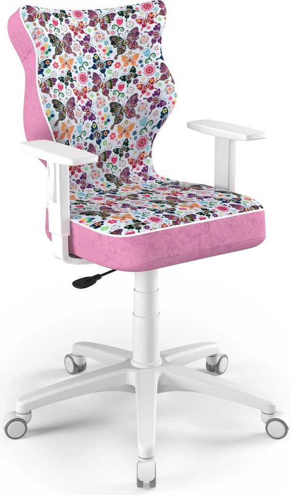 Krzesło obrotowe dla młodzieży Duo White rozmiar 5 (146-176,5 cm) z wzorami