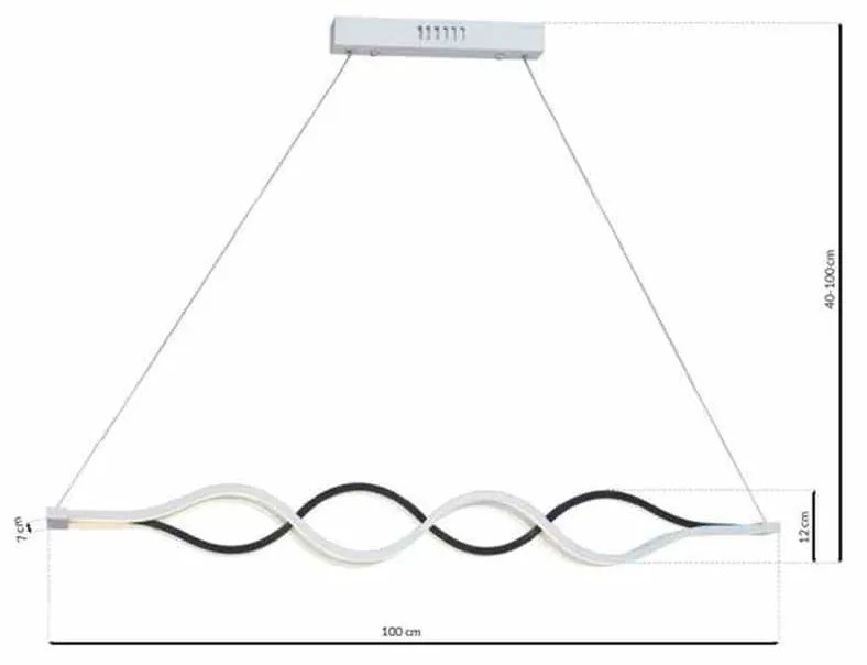 LAMPA WISZĄCA FALA Biała SPLIT 36W LED