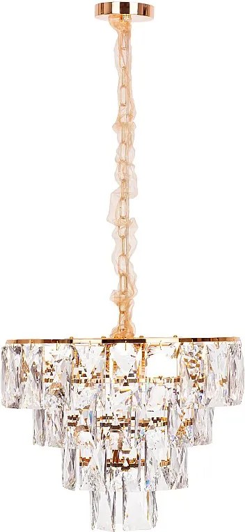 Nowoczesny żyrandol kryształowy do salonu, złoty – Okrągły 50 cm – San Francisco