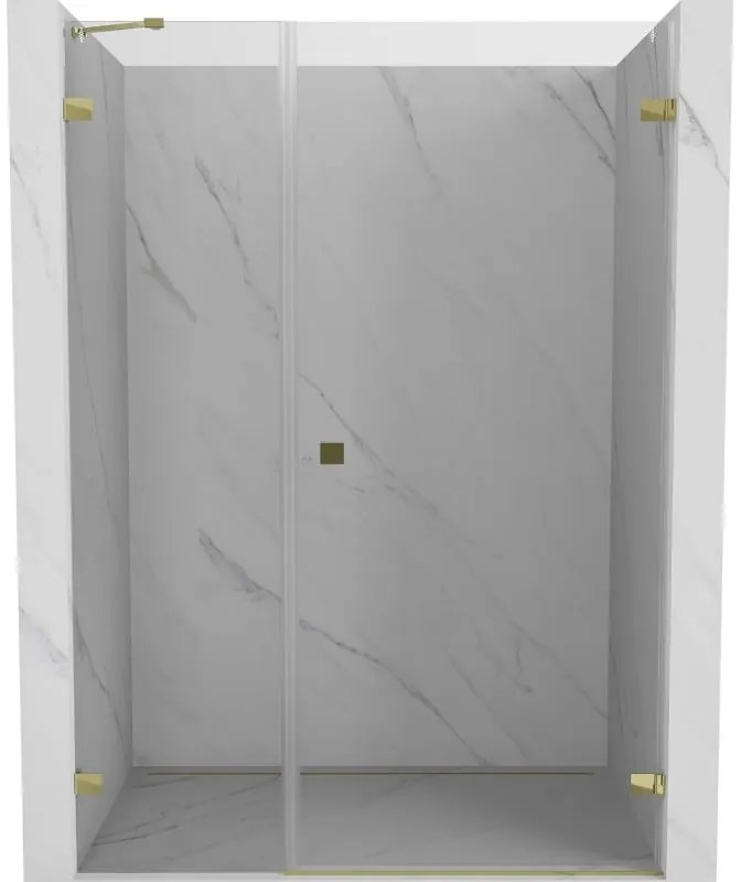 Mexen Lunar-B drzwi prysznicowe uchylne prawe 125 cm, transparent, złote - 832S-125-050-50-00-P