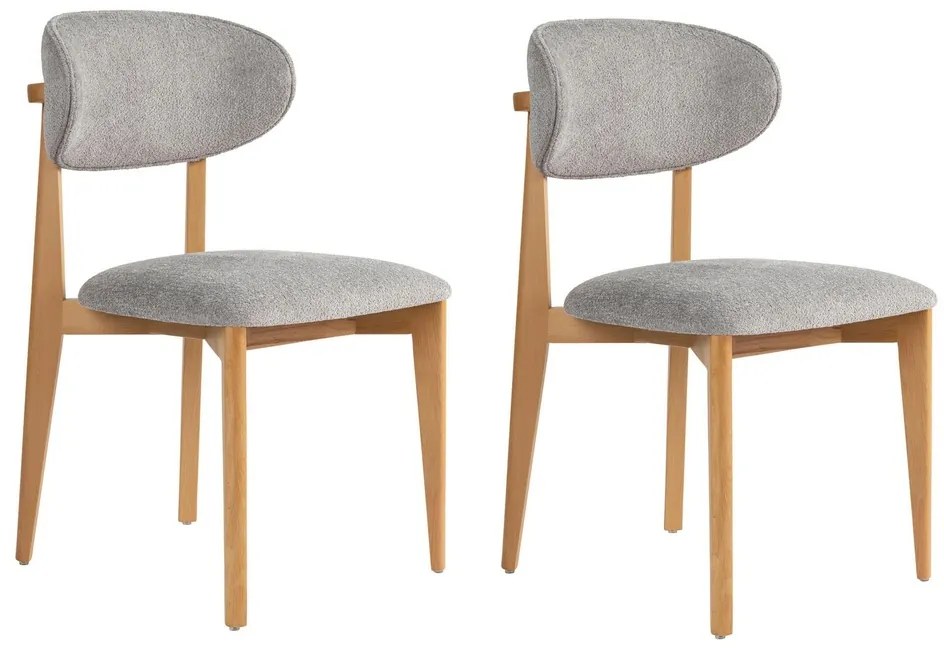 Zestaw krzeseł do jadalni Lionte Grey and Light Oak, 2 szt.