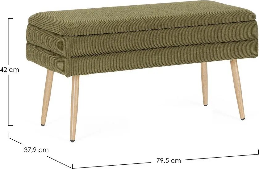 Zielona tapicerowana ławka Olga – Bizzotto