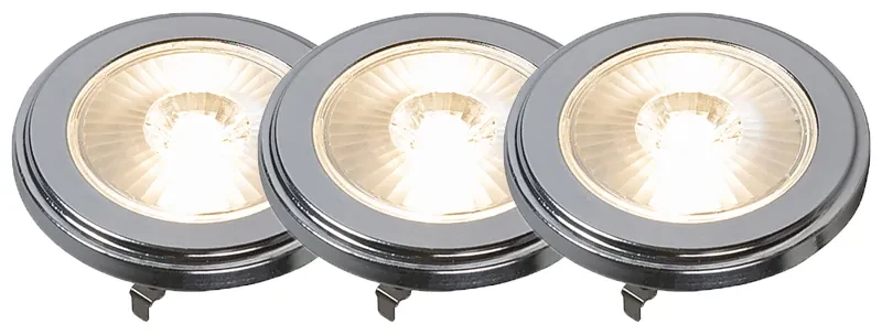 Zestaw 3 ściemnialnych żarówek LED G53 AR111 9W 650lm 3000K
