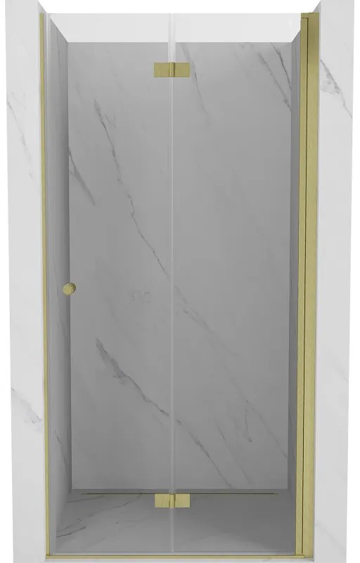 Mexen Mist-F drzwi prysznicowe składane prawe 80 cm, transparent, złote szczotkowane - 8A6-080-000-55-00-P