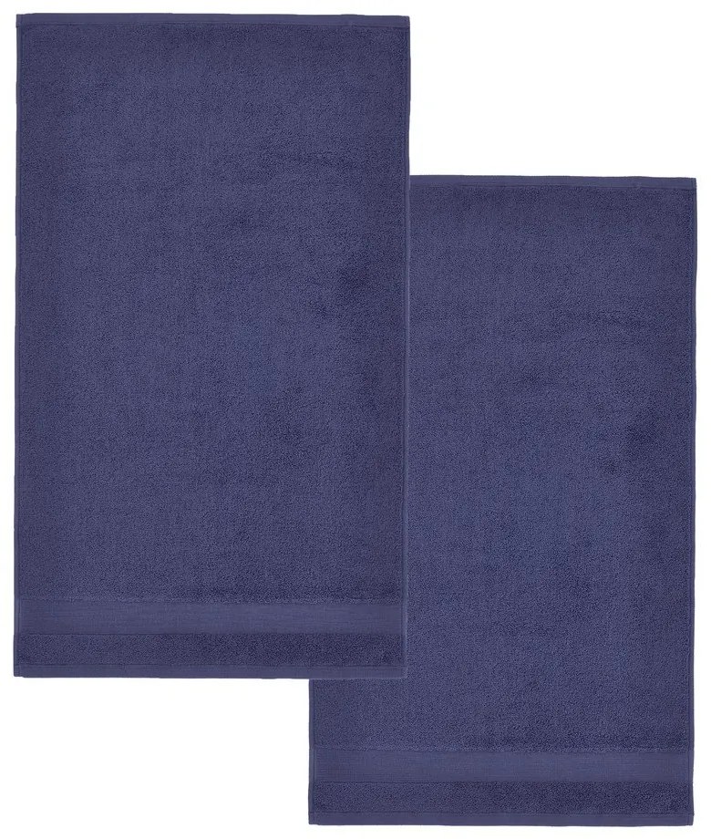 Ciemnoniebieskie bawełniane ręczniki kąpielowe frotte zestaw 2 szt. 90x140 cm Anti-Bacterial – Catherine Lansfield