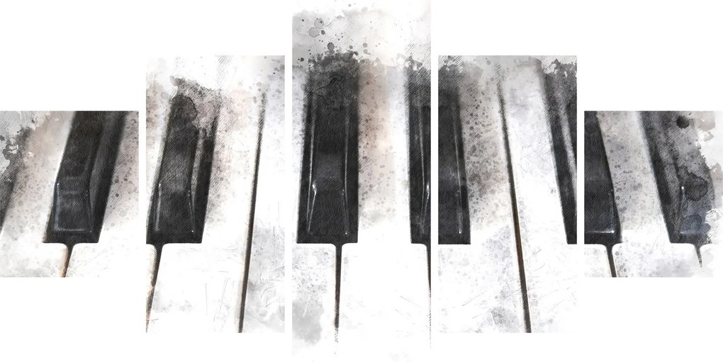 Obraz - Fortepian, akwarela (125x70 cm)