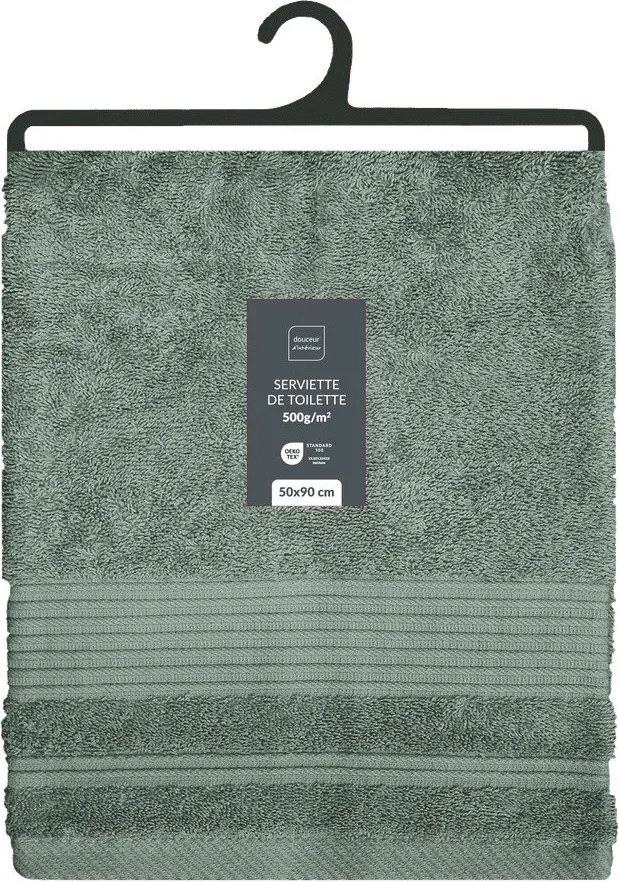 Szałwiowy bawełniany ręcznik frotte 50x90 cm Tendresse – douceur d'intérieur