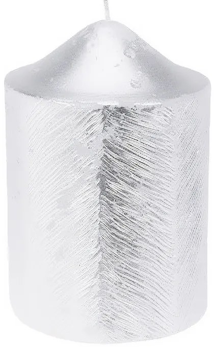 Świeca ozdobna z metalicznym wzorem, 7 x 10 cm