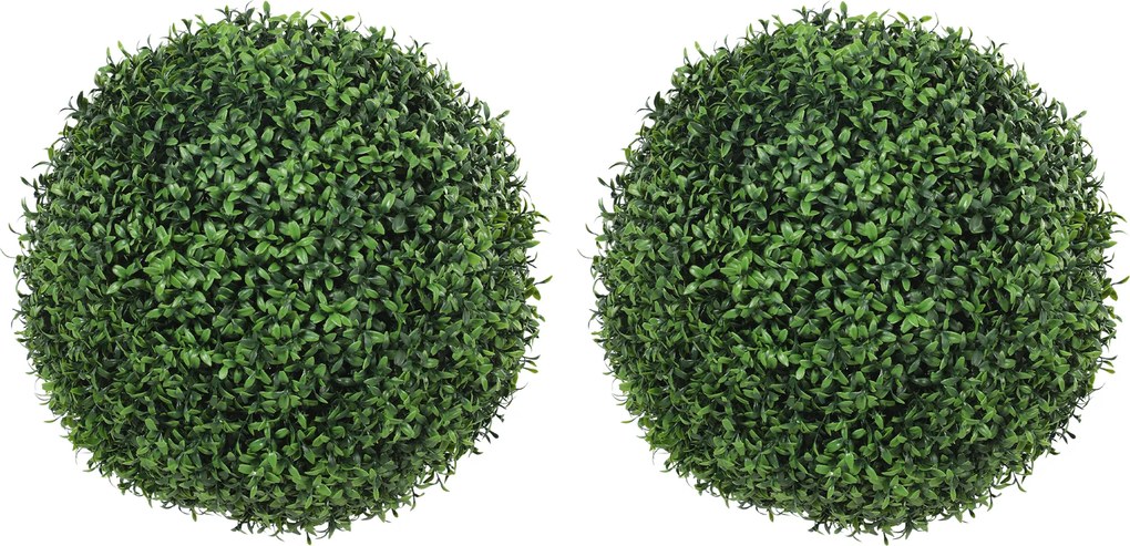 HOMCOM Zestaw 2 Kul Eukaliptusowych Ø52 cm, Odporne na UV Sztuczne Rośliny Dekoracyjne z 1086 Liśćmi do Wnętrz i Na Zewnątrz | Aosom PL