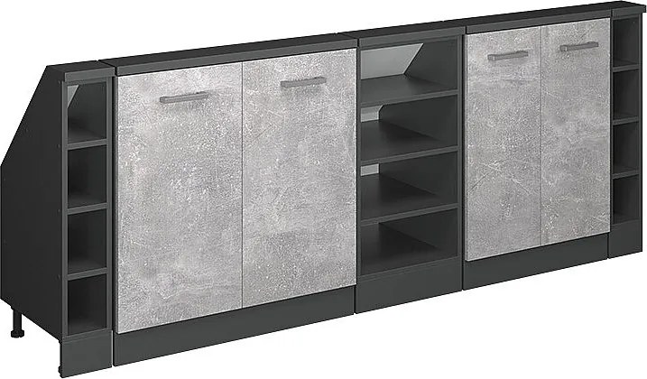 Szafka kuchenna na dach skośny beton 210x46x81.6 r-line
