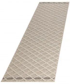 Dywan zewnętrzny sznurkowy Patara Kratka beżowy 80 cm x 250 cm