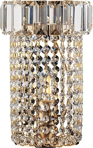 Lampa stołowa Vladimir z żelaza i złoconego mosiądzu z kryształkami 1 lampa H.27 Ø18 BL263-LT-OR