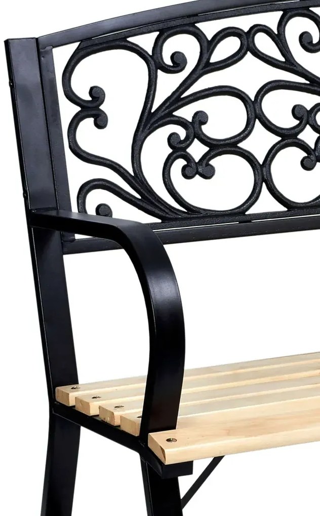 Ławka ogrodowa z oparciem i podłokietnikami S6-T87