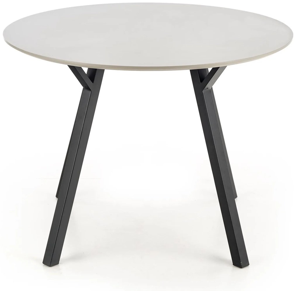 BOLIVAR OKRĄGŁY stół, stelaż - czarny, blat- jasny popiel 4 nogi 4 osobowy