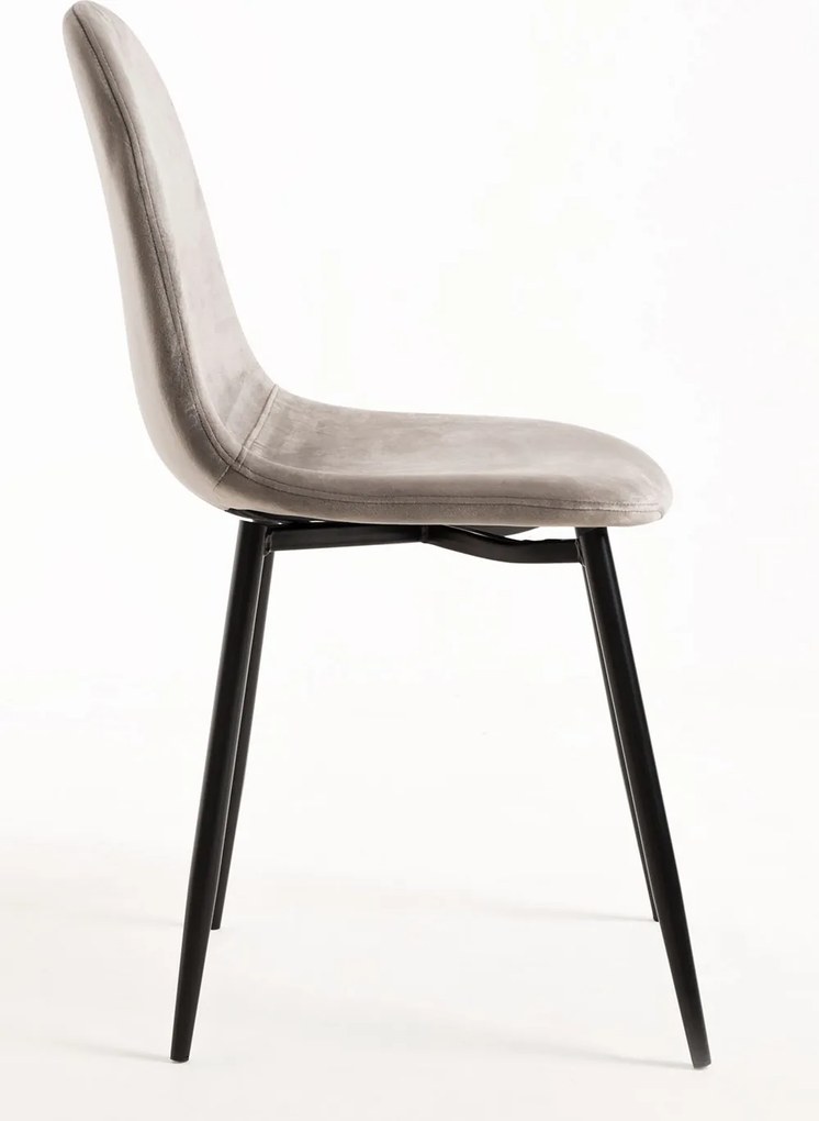 Zestaw 4 Krzese Teok Black Aksamitne