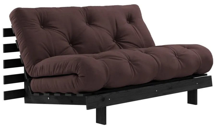 Ciemnobrązowa rozkładana sofa 140 cm Roots Black Night – Karup Design