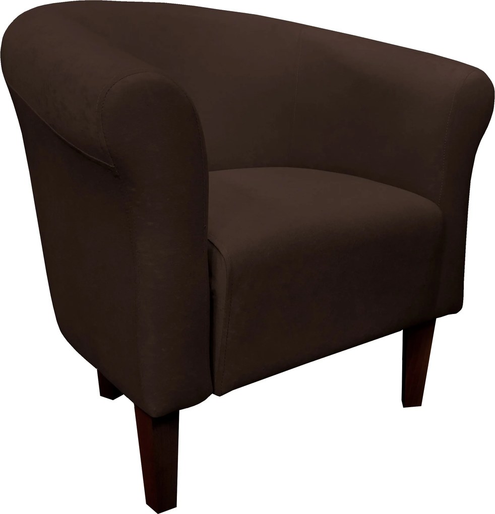 Fotel Milo tkanina Mikrofaza stylowy fotel do salonu i sypialni : Kolor nogi - Venge, Kolor tkaniny - 4 MIKROFAZA, Wysokość nogi - 20 cm