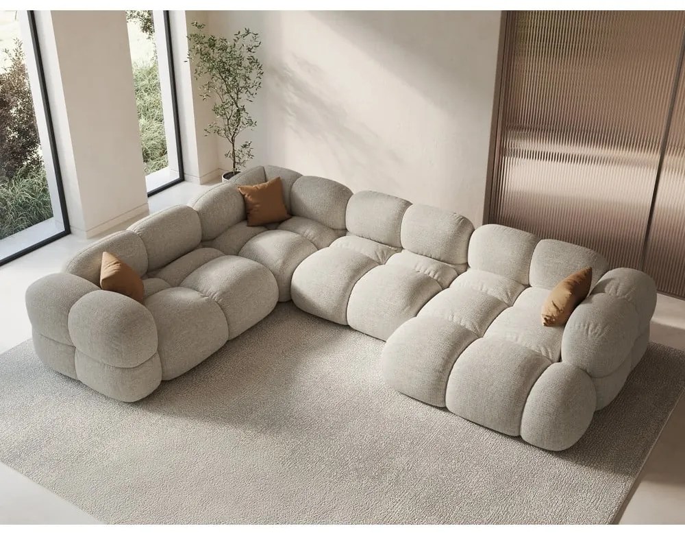 Beżowy narożnik (lewostronny/w kształcie litery U) Loretto – Cosmopolitan Design