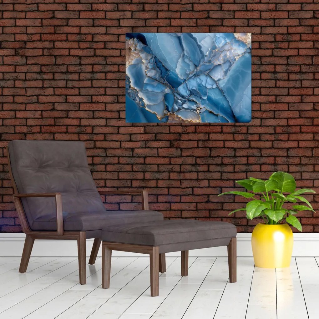 Obraz - Niebieski zróżnicowany marmur (70x50 cm)