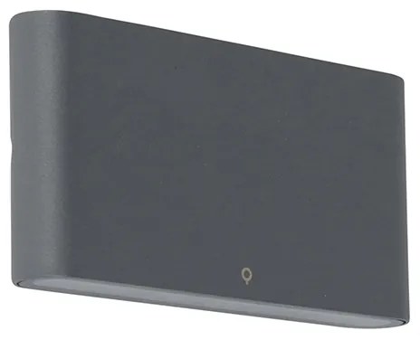 Zewnętrzna lampa ścienna ciemnoszara 17,5 cm z LED IP65 - Batt
