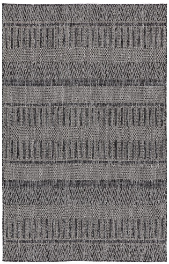 Dywan zewnętrzny Finn Boho ciemny szary 80 cm x 150 cm
