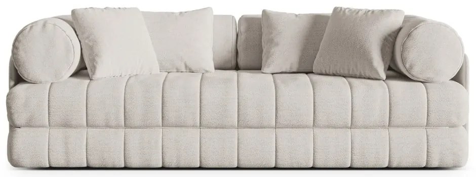 Beżowa rozkładana sofa z materiału bouclé 206 cm Kemi – Cosmopolitan Design