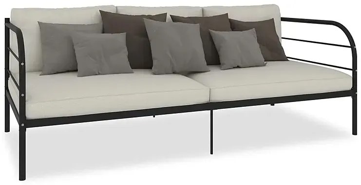 Czarne metalowe łózko 90x200 cm - Lucpa